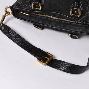 LOUIS VUITTON Neocavi GM Handbag M95352 Monogram Denim Black Leather Gold Hardware Good Condition Used 4a001012