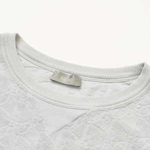 極美品 Christian Dior クリスチャンディオール オブリーク テリーコットンジャガード Tシャツ 113J692A0614 パイル V字ステッチ グレー XLサイズ 中古 4a004085