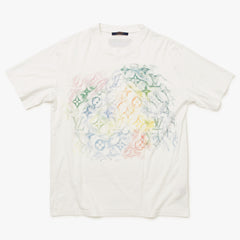 Very Good Condition LOUIS VUITTON Pastel Monogram T-shirt VCCM09 Virgil Abloh 2021SS Multicolor Crayon White XL Size Used 4a004087