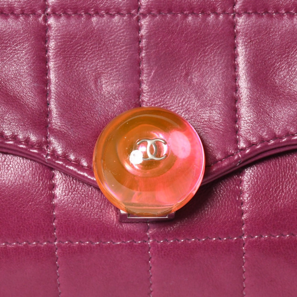 Very Good Condition CHANEL Chocolate Bar Ball Chain Shoulder Bag No. 6 Coco Mark Lambskin Pink Silver Hardware Used 4a008859