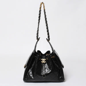 新品同様 CHANEL シャネル CHANEL 25 ミディアム チェーンワンショルダーバッグ AS5311 ココマーク グレインド カーフスキン ブラック 中古 4a008761