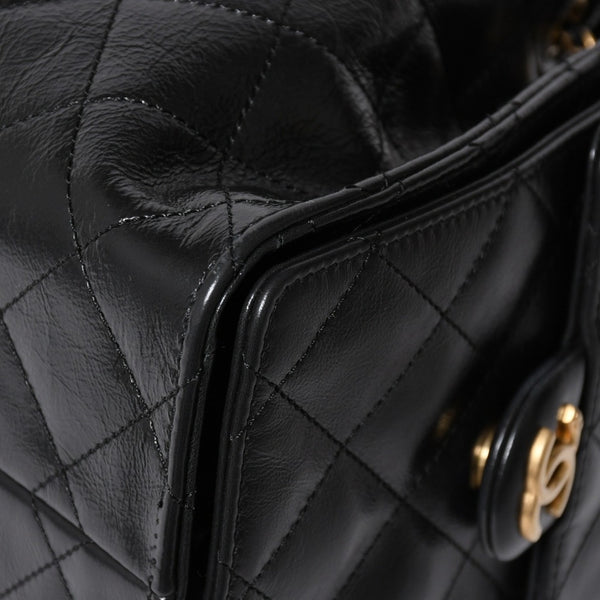 新品同様 CHANEL シャネル CHANEL 25 ミディアム チェーンワンショルダーバッグ AS5311 ココマーク グレインド カーフスキン ブラック 中古 4a008761
