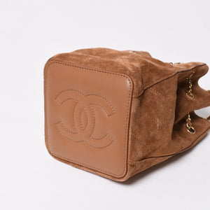 新品未使用 CHANEL シャネル マトラッセ ラムスキン マチュー コレクション チェーンショルダーバッグ ランダム番台 スエード 巾着 中古 4a008683