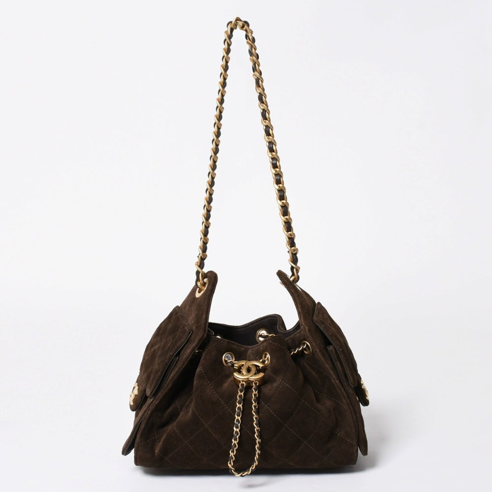極美品 CHANEL シャネル CHANEL 25 スモール チェーンワンショルダーバッグ AS5293 ランダム番台 ココマーク スウェード 中古 4a008422