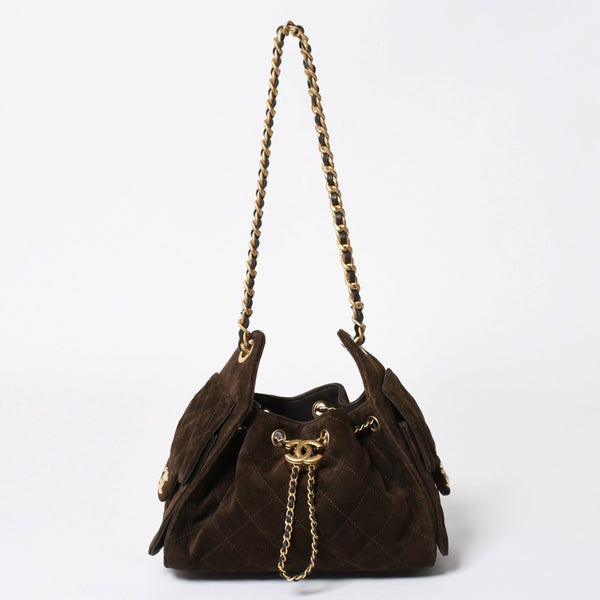 極美品 CHANEL シャネル CHANEL 25 スモール チェーンワンショルダーバッグ AS5293 ランダム番台 ココマーク スウェード 中古 4a008422