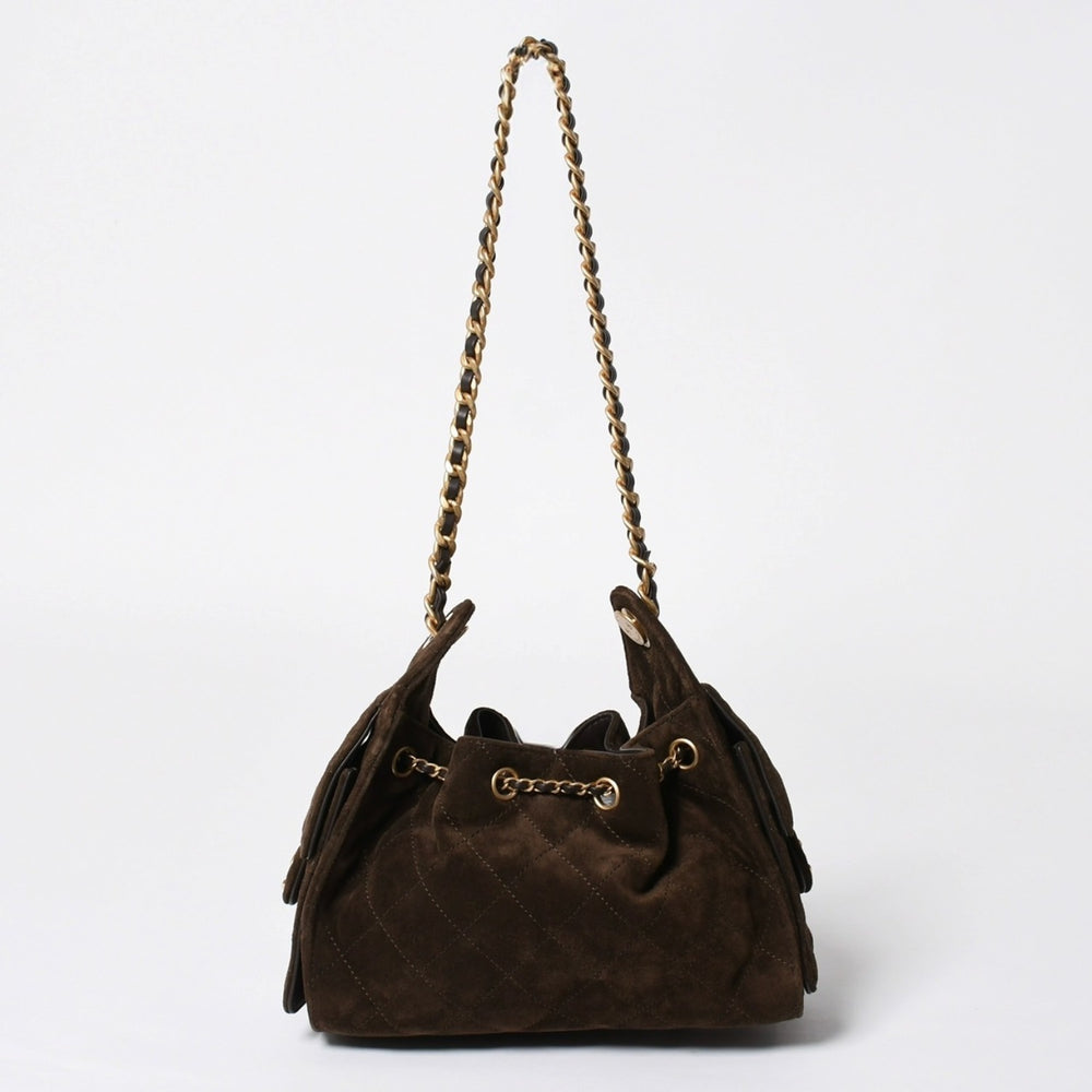 極美品 CHANEL シャネル CHANEL 25 スモール チェーンワンショルダーバッグ AS5293 ランダム番台 ココマーク スウェード 中古 4a008422
