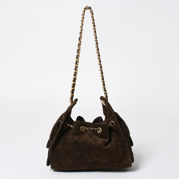 極美品 CHANEL シャネル CHANEL 25 スモール チェーンワンショルダーバッグ AS5293 ランダム番台 ココマーク スウェード 中古 4a008422