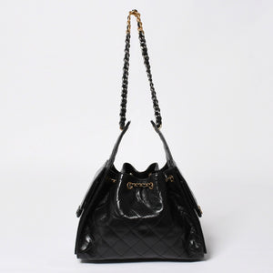 新品同様 CHANEL シャネル CHANEL 25 ミディアム チェーンワンショルダーバッグ AS5311 ココマーク グレインド カーフスキン ブラック 中古 4a008761