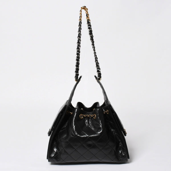 新品同様 CHANEL シャネル CHANEL 25 ミディアム チェーンワンショルダーバッグ AS5311 ココマーク グレインド カーフスキン ブラック 中古 4a008761