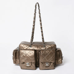 新品同様 CHANEL シャネル カンボンライン チェーンワンショルダーバッグ 11番台 ココマーク カーフスキン ゴールド 中古 4a008770