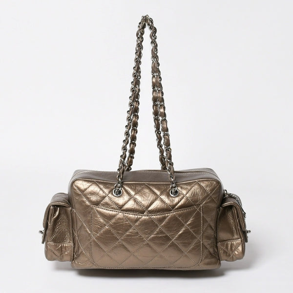 新品同様 CHANEL シャネル カンボンライン チェーンワンショルダーバッグ 11番台 ココマーク カーフスキン ゴールド 中古 4a008770