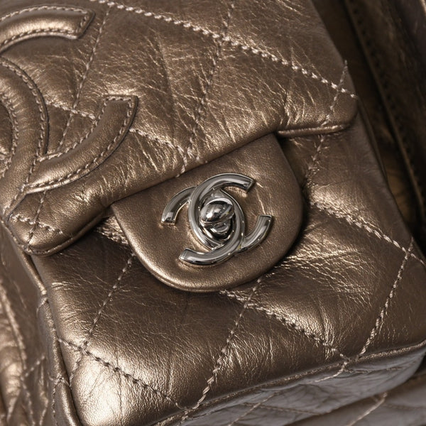 新品同様 CHANEL シャネル カンボンライン チェーンワンショルダーバッグ 11番台 ココマーク カーフスキン ゴールド 中古 4a008770