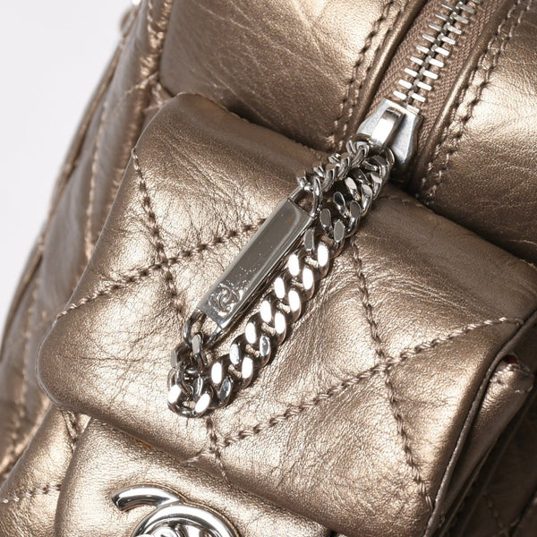 新品同様 CHANEL シャネル カンボンライン チェーンワンショルダーバッグ 11番台 ココマーク カーフスキン ゴールド 中古 4a008770