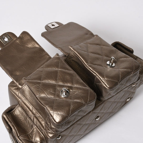 新品同様 CHANEL シャネル カンボンライン チェーンワンショルダーバッグ 11番台 ココマーク カーフスキン ゴールド 中古 4a008770