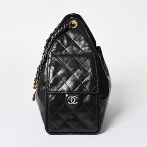 新品同様 CHANEL シャネル CHANEL 25 ミディアム チェーンワンショルダーバッグ AS5311 ココマーク グレインド カーフスキン ブラック 中古 4a008761