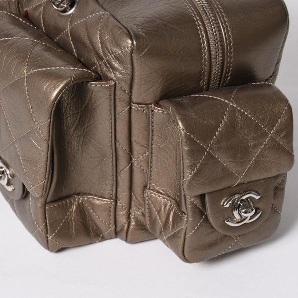 新品同様 CHANEL シャネル カンボンライン チェーンワンショルダーバッグ 11番台 ココマーク カーフスキン ゴールド 中古 4a008770