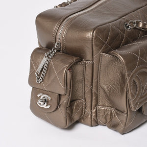 新品同様 CHANEL シャネル カンボンライン チェーンワンショルダーバッグ 11番台 ココマーク カーフスキン ゴールド 中古 4a008770
