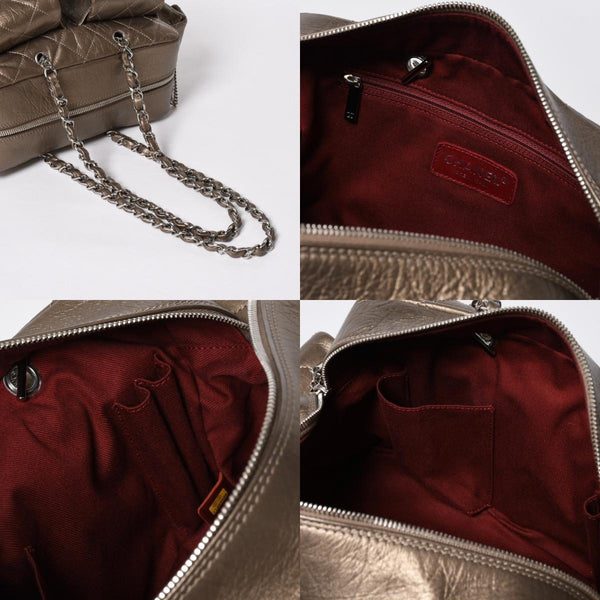 新品同様 CHANEL シャネル カンボンライン チェーンワンショルダーバッグ 11番台 ココマーク カーフスキン ゴールド 中古 4a008770