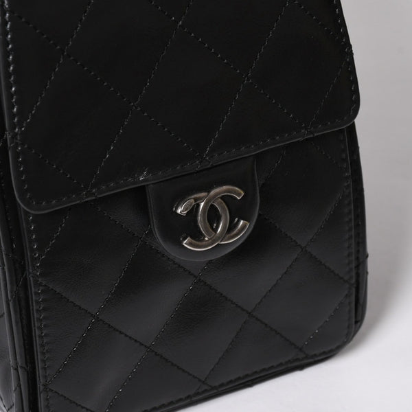 新品同様 CHANEL シャネル CHANEL 25 ミディアム チェーンワンショルダーバッグ AS5311 ココマーク グレインド カーフスキン ブラック 中古 4a008761