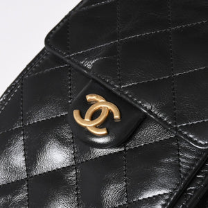 新品同様 CHANEL シャネル CHANEL 25 ミディアム チェーンワンショルダーバッグ AS5311 ココマーク グレインド カーフスキン ブラック 中古 4a008761