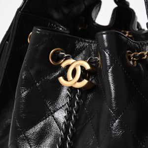 新品同様 CHANEL シャネル CHANEL 25 ミディアム チェーンワンショルダーバッグ AS5311 ココマーク グレインド カーフスキン ブラック 中古 4a008761