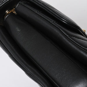 極美品 CHANEL シャネル シェブロン トップハンドル 2WAYバッグ 26番台 ココマーク ラムスキン ブラック ゴールド金具 中古 4a008639