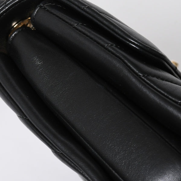 極美品 CHANEL シャネル シェブロン トップハンドル 2WAYバッグ 26番台 ココマーク ラムスキン ブラック ゴールド金具 中古 4a008639