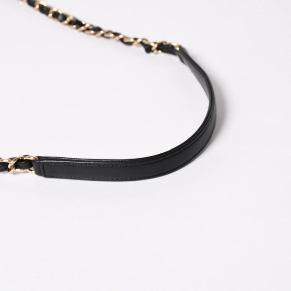 極美品 CHANEL シャネル シェブロン トップハンドル 2WAYバッグ 26番台 ココマーク ラムスキン ブラック ゴールド金具 中古 4a008639