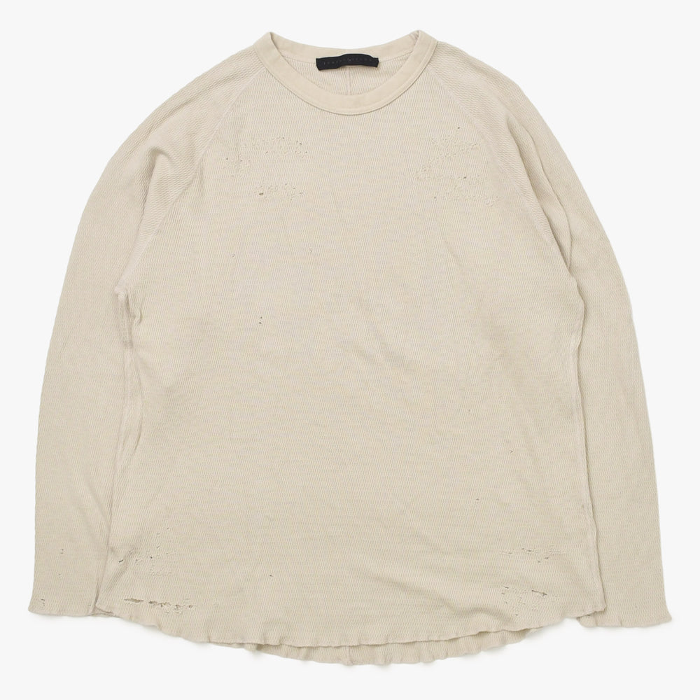 極美品 JUNNAKAYAMA ジュンナカヤマ 長袖Tシャツ サーマル サイズL JN-FW24-017 コットン ベージュ 中古 4a004117