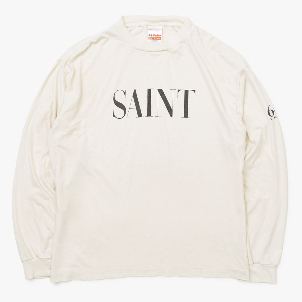 SAINT MICHAEL セントマイケル 長袖Tシャツ 666years SM-HR8-0000-035 ホワイト アイボリー コットン 美品 中古 4a004126