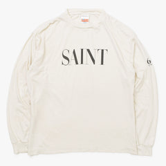 SAINT MICHAEL セントマイケル 長袖Tシャツ 666years SM-HR8-0000-035 ホワイト アイボリー コットン 美品 中古 4a004126