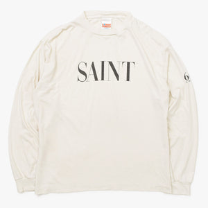 SAINT MICHAEL セントマイケル 長袖Tシャツ 666years SM-HR8-0000-035 ホワイト アイボリー コットン 美品 中古 4a004126