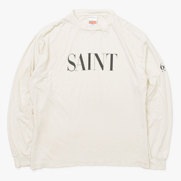 SAINT MICHAEL セントマイケル 長袖Tシャツ 666years SM-HR8-0000-035 ホワイト アイボリー コットン 美品 中古 4a004126
