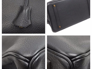 HERMES エルメス BIRKIN バーキン35 ブラック 黒 トリヨンクレマンス ハンドバッグ ○Y刻/刻印 美品 中古 41490