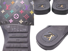 Load image into Gallery viewer, LOUIS VUITTON ルイ・ヴィトン ビーチサンダル ラバー モノグラム マルチカラー ブラック ゴールド金具 美品 中古 17386
