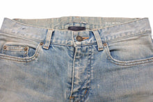 画像をギャラリービューアに読み込む, SAINT LAURENT サンローラン デニムパンツ ダメージパンツ ボトムス コットン エラステン ブルー サイズ28 美品 中古 60559