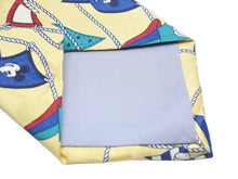 画像をギャラリービューアに読み込む, Lloyd's ロイズ ディズニー ミッキー ネクタイ イエロー 小物 スーツ コットン 美品 中古 42488
