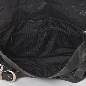 Very Good Condition Christian Dior Gaucho Double Saddle Bag 07-MA-0066 Calf Leather Black Galliano Period Used 4a004252