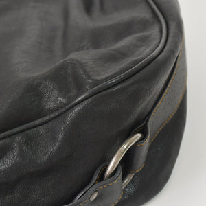 Very Good Condition Christian Dior Gaucho Double Saddle Bag 07-MA-0066 Calf Leather Black Galliano Period Used 4a004252