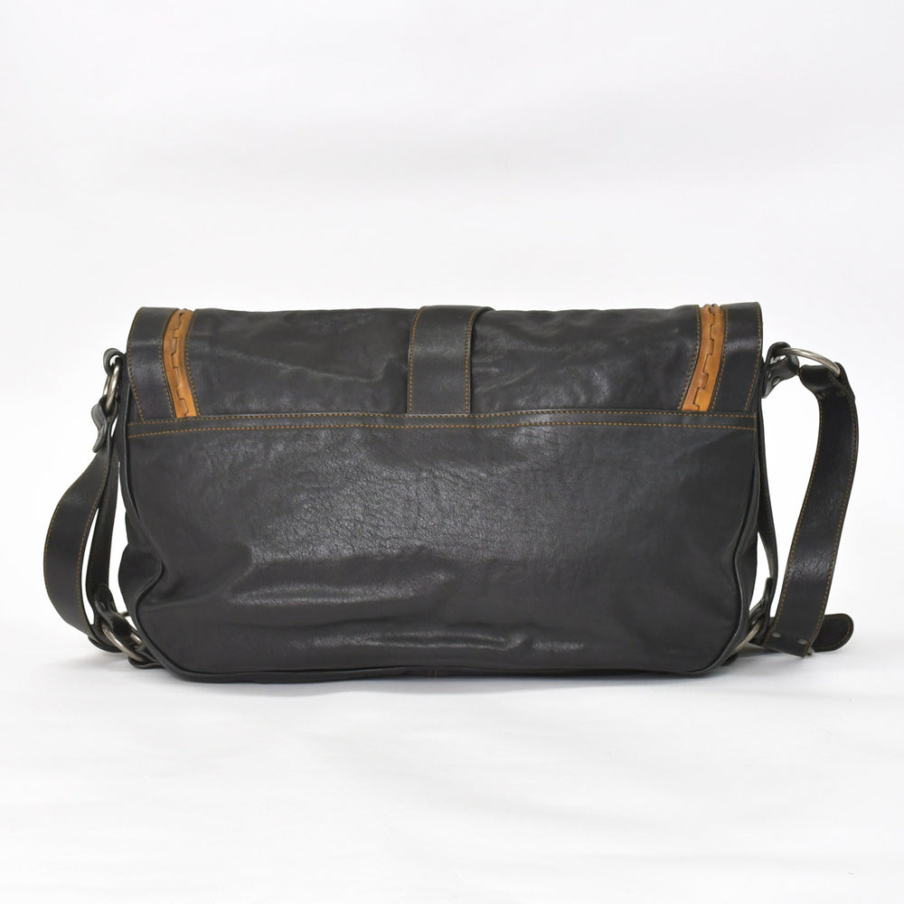 極美品 Christian Dior クリスチャンディオール ガウチョ ダブルサドルバッグ 07-MA-0066 カーフレザー ブラック ガリアーノ期 中古 4a004252