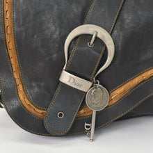 Load image into Gallery viewer, 極美品 Christian Dior クリスチャンディオール ガウチョ ダブルサドルバッグ 07-MA-0066 カーフレザー ブラック ガリアーノ期 中古 4a004252