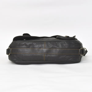 Very Good Condition Christian Dior Gaucho Double Saddle Bag 07-MA-0066 Calf Leather Black Galliano Period Used 4a004252