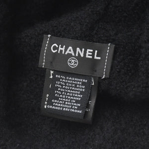 極美品 CHANEL シャネル ニット帽 ニットキャップ カシミヤ シルク ブラック レッド ホワイト 中古 4a004254