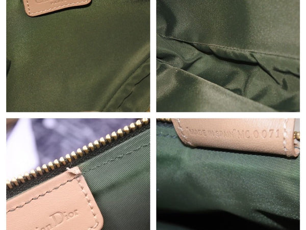 極美品 Christian DIor クリスチャンディオール サドル ポーチ バック MC0071 トロッター 柄 カーキ ヴィンテージ 中古 43245