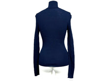 Load image into Gallery viewer, PRADA プラダ ハーフジップハイネックリブニット セーター 2018AW ウール ネイビー シルバー金具 サイズ44 美品 中古 43246