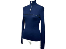 Load image into Gallery viewer, PRADA プラダ ハーフジップハイネックリブニット セーター 2018AW ウール ネイビー シルバー金具 サイズ44 美品 中古 43246