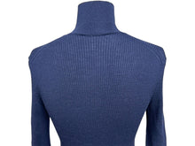 Load image into Gallery viewer, PRADA プラダ ハーフジップハイネックリブニット セーター 2018AW ウール ネイビー シルバー金具 サイズ44 美品 中古 43246