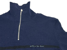 Load image into Gallery viewer, PRADA プラダ ハーフジップハイネックリブニット セーター 2018AW ウール ネイビー シルバー金具 サイズ44 美品 中古 43246