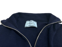Load image into Gallery viewer, PRADA プラダ ハーフジップハイネックリブニット セーター 2018AW ウール ネイビー シルバー金具 サイズ44 美品 中古 43246