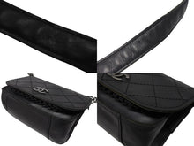 Load image into Gallery viewer, 極美品 CHANEL シャネル ワイルドステッチ チェーンショルダーバッグ 18番台 レザー ブラック アンティークシルバー金具 中古 4b004333